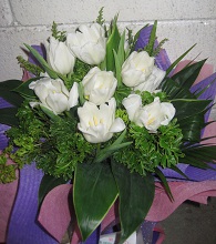 a bouquet of white tulip 